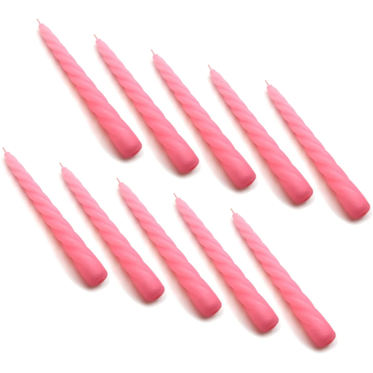 Spiral Dinner Candles, Pack of 10, Decorative Household Candles, 23 cm - Green - Grey – image 22