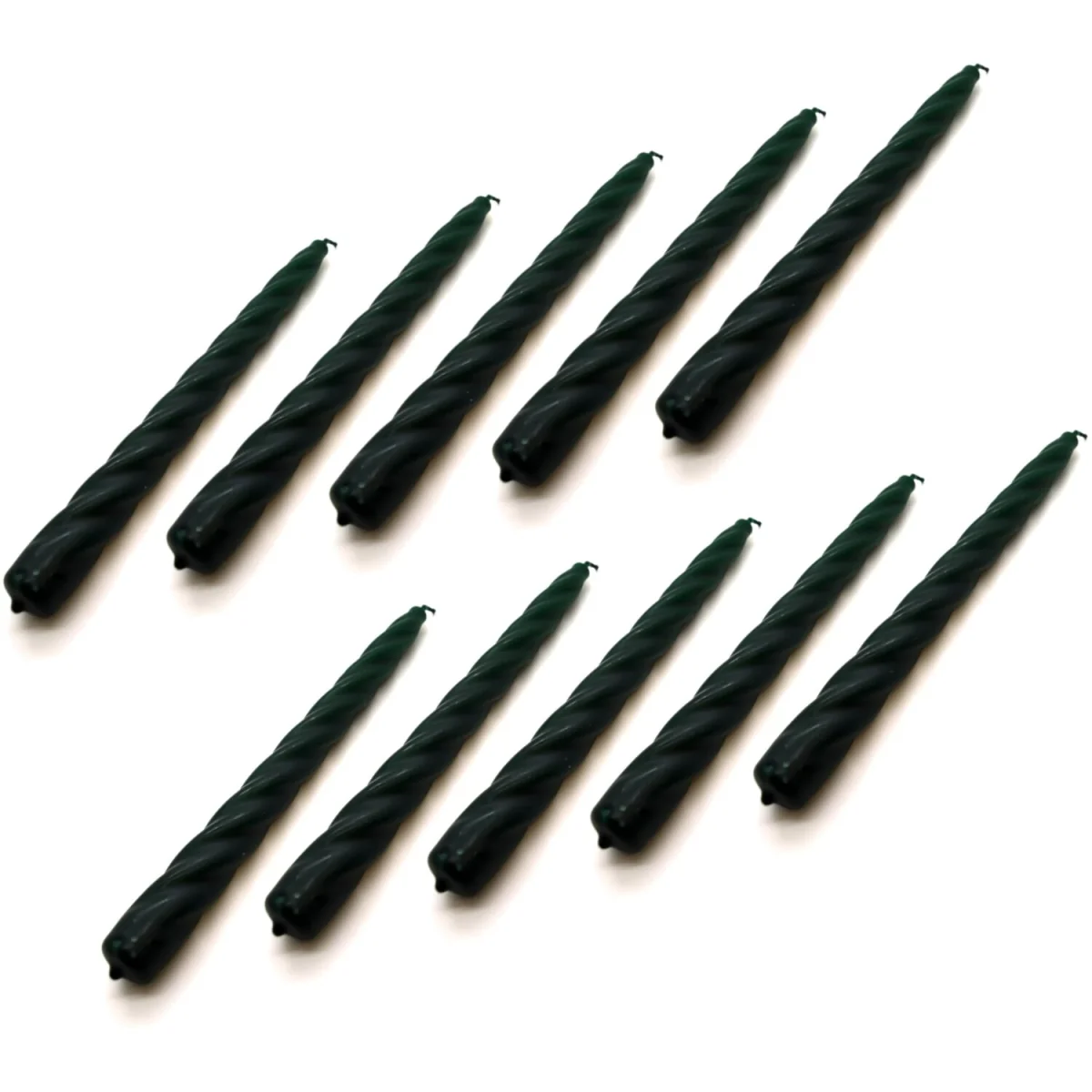 Spiral Dinner Candles, Pack of 10, Decorative Household Candles, 23 cm - Green - Grey – image 5