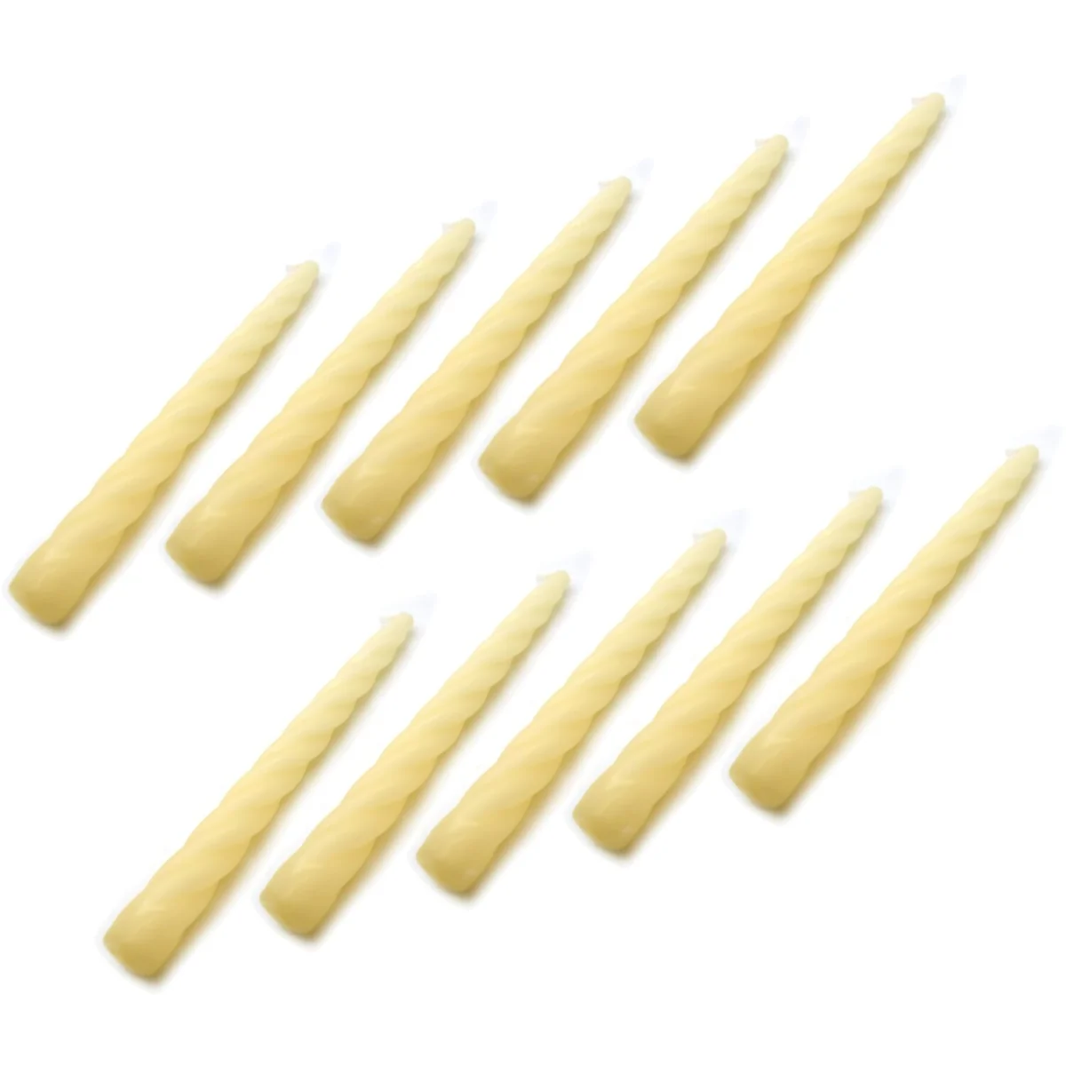 Spiral Dinner Candles, Pack of 10, Decorative Household Candles, 23 cm - Green - Grey – image 9