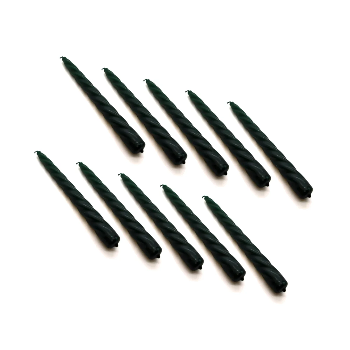 Spiral Dinner Candles, Pack of 10, Decorative Household Candles, 23 cm - Green - Grey – image 1