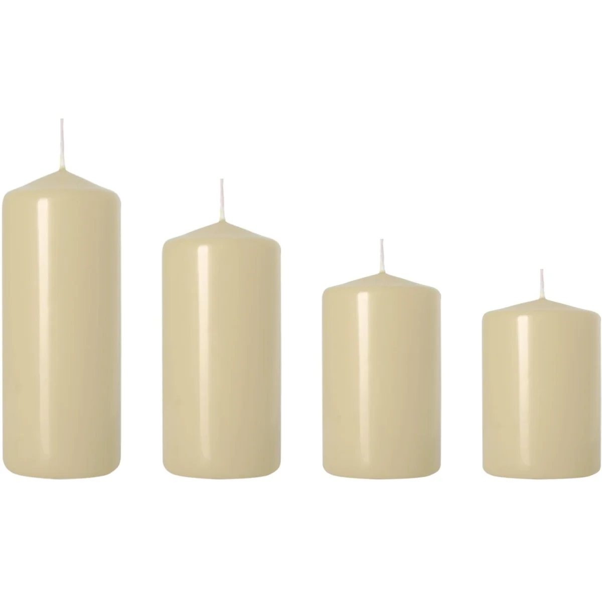 Set of 4 Pillar Candles, Decorative Household Candles - Advent & Christmas Red - White, Matt – image 4