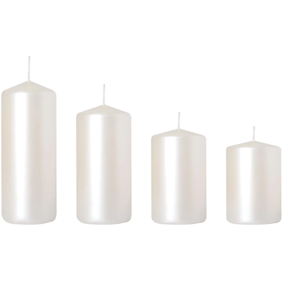 Set of 4 Pillar Candles, Decorative Household Candles - Advent & Christmas Red - White, Matt – image 5
