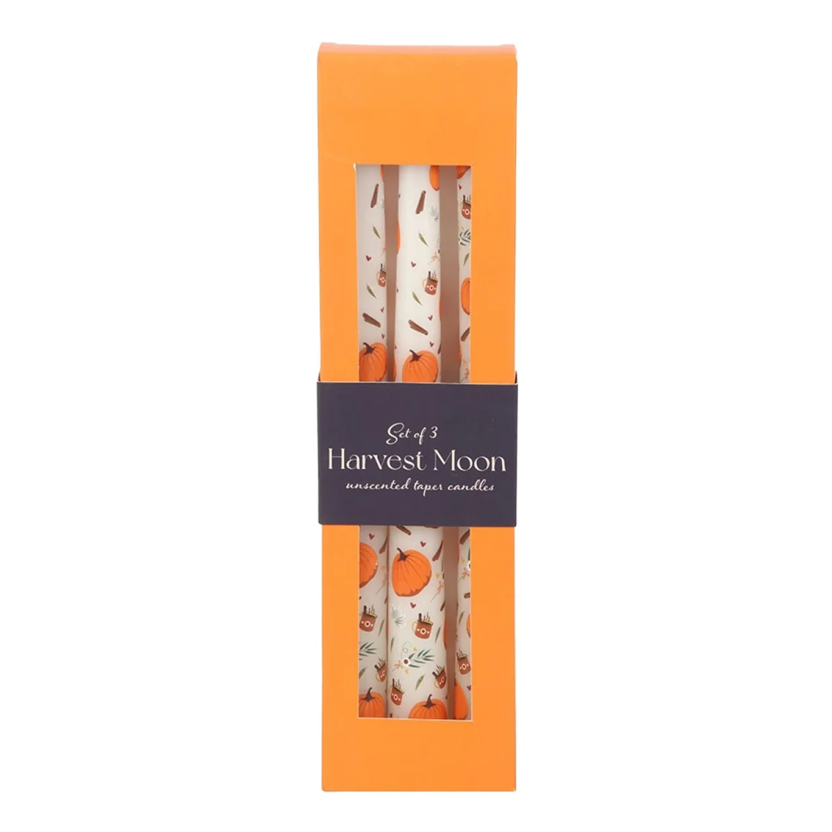Something Different Taper Pumpkin Candles Set (Pack of 3) - White/Orange – image 2
