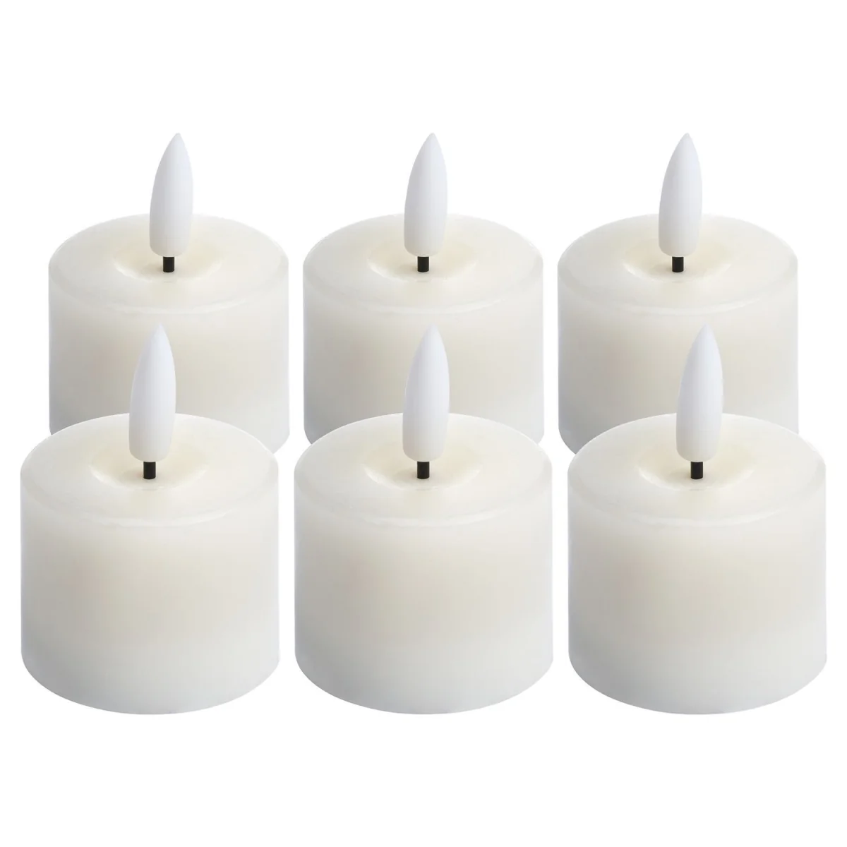 Luxe Collection Natural Glow Led Tealight Candles (Pack Of 6) - Cream – image 2