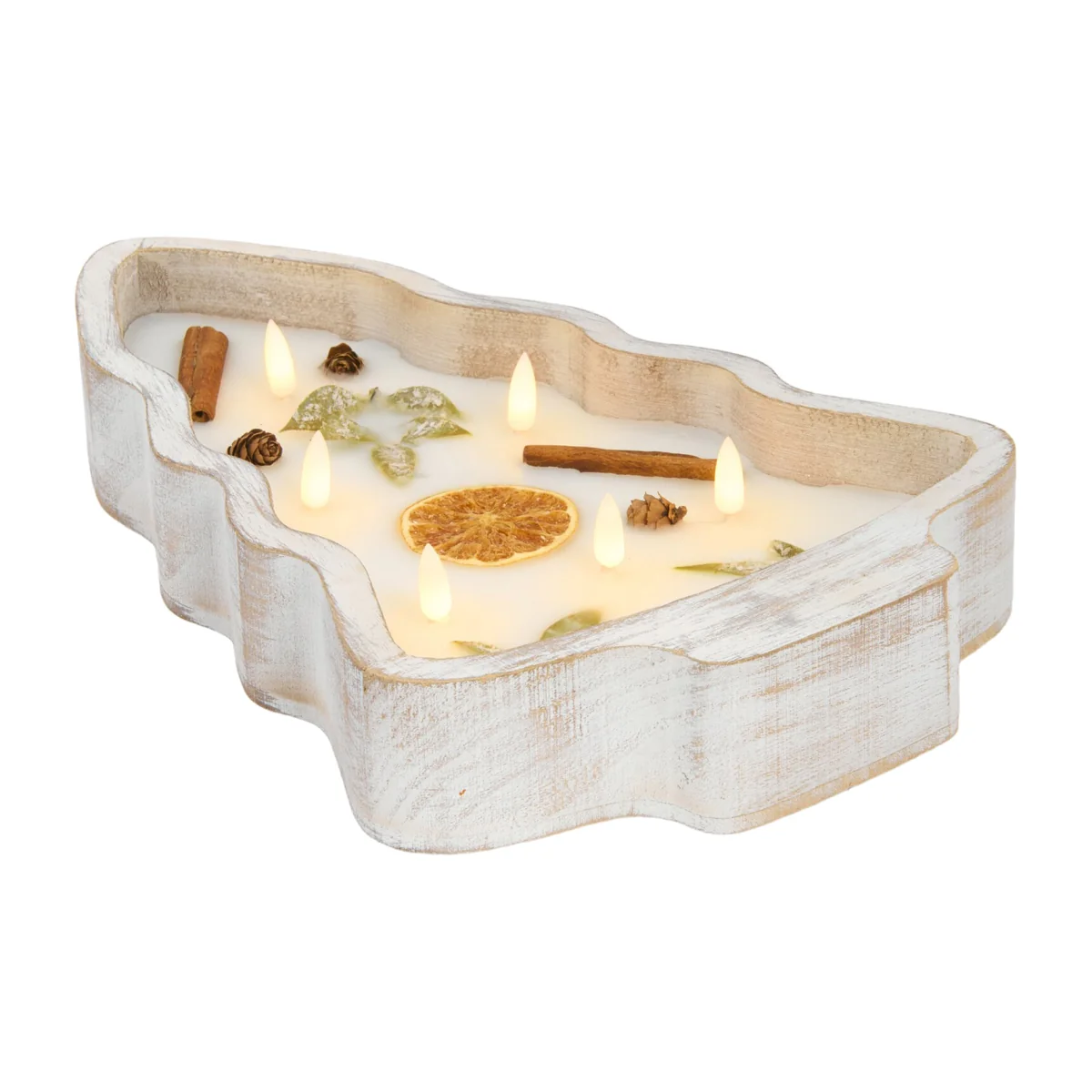 Tree Inclusion Wooden LED Candle – image 1