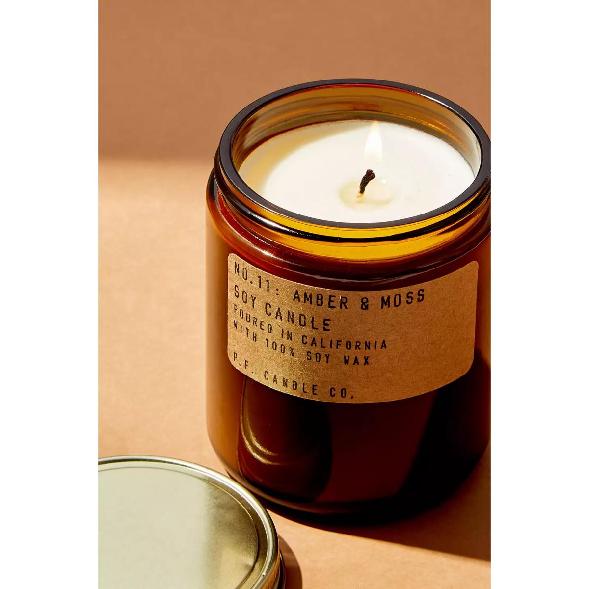 P. F. Candle Co. Amber & Moss Soy Candle Dia: 7.3cm x H: 8.9cm at Urban Outfitters – image 3
