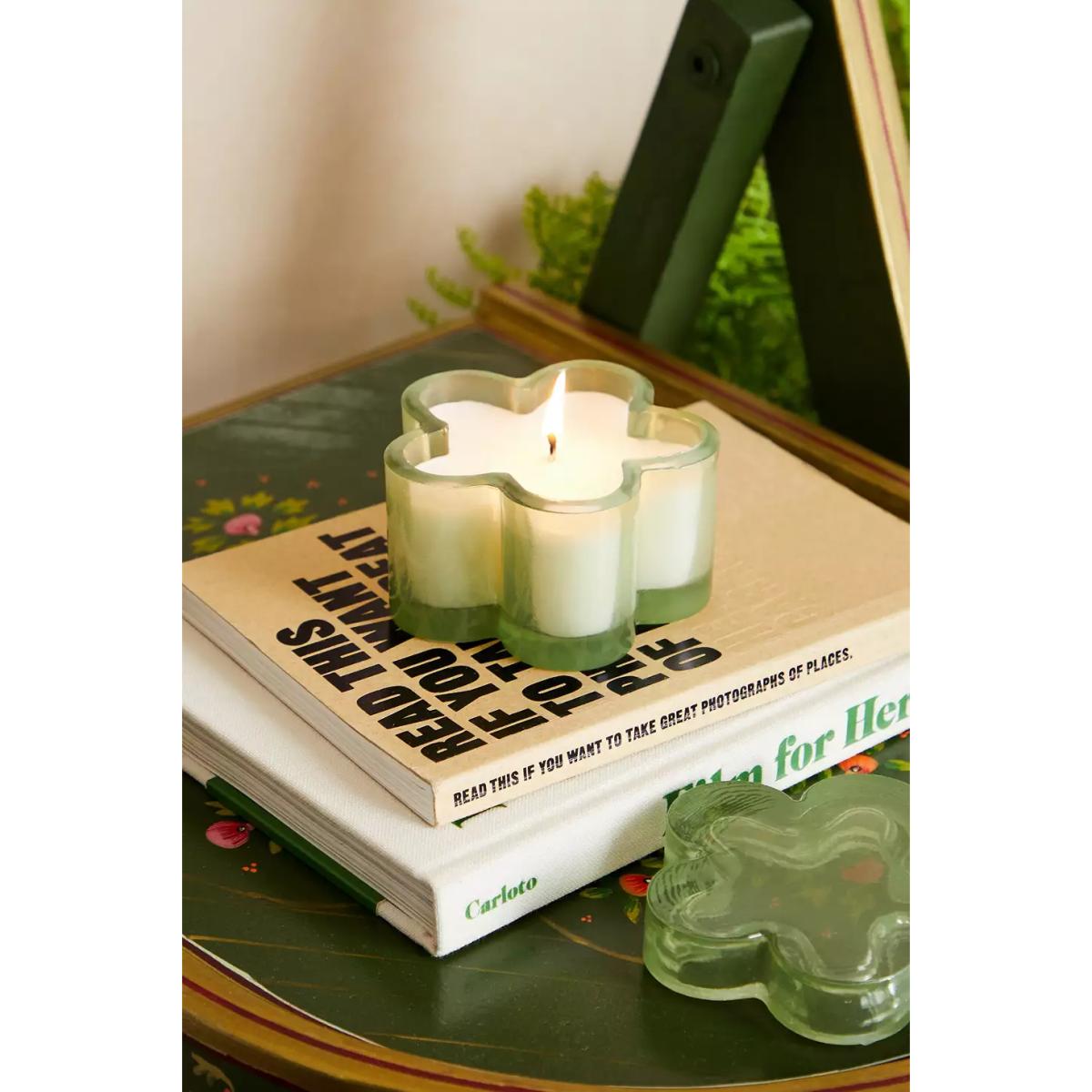 Green Flower Candle - Green ALL at Urban Outfitters – image 2
