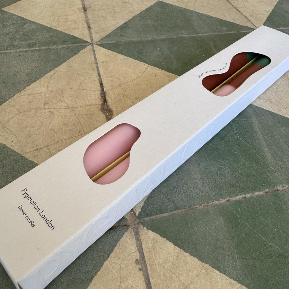 Green / Pink / Purple Woodstock - Dinner Taper Candle Pair | Pygmalion London – image 4