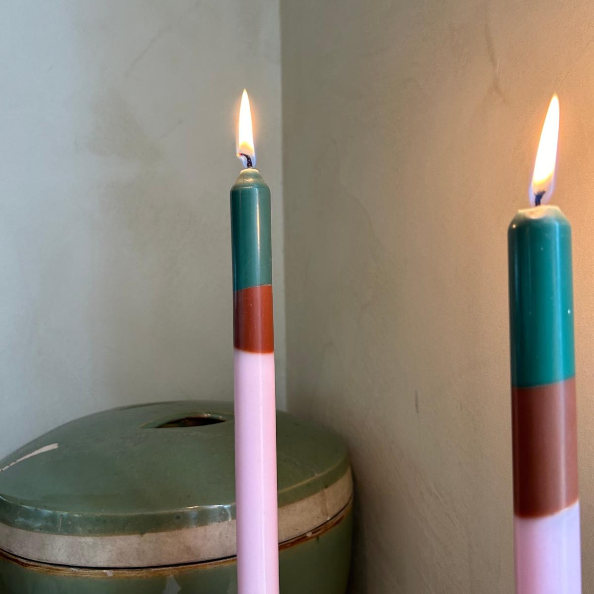 Green / Pink / Purple Woodstock - Dinner Taper Candle Pair | Pygmalion London – image 5