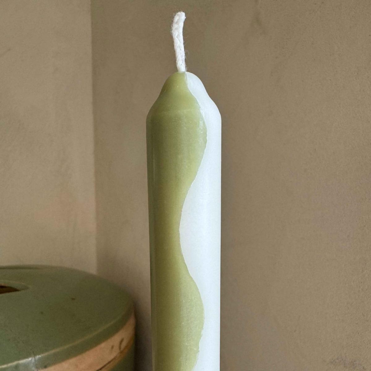 Green / White Gardener Dinner Candles | Pygmalion London – image 3