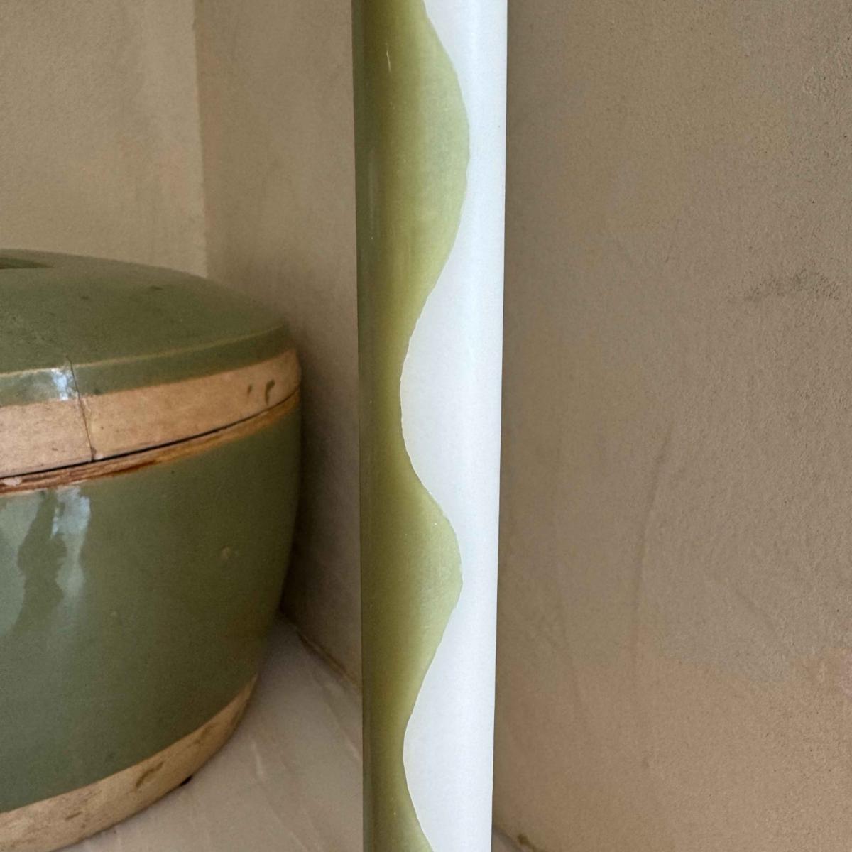 Green / White Gardener Dinner Candles | Pygmalion London – image 4