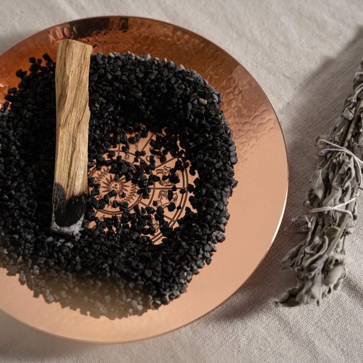 Brown Hand-Hammered Copper Zodiac Incense Plate | Anatoliacraft – image 2