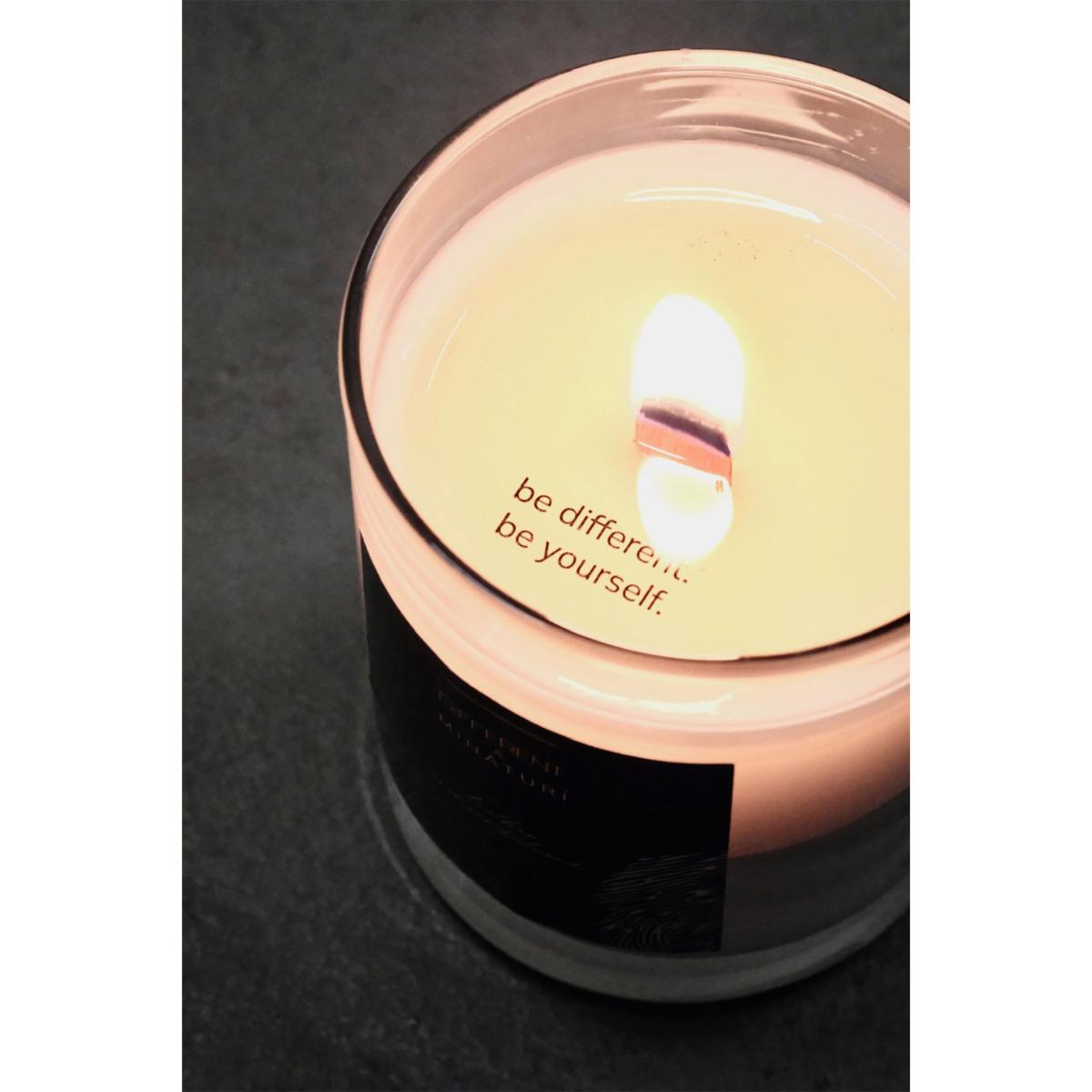 Black / White Hidden Message Candle - Leather & Sandalwood | One Size | Different. – image 3