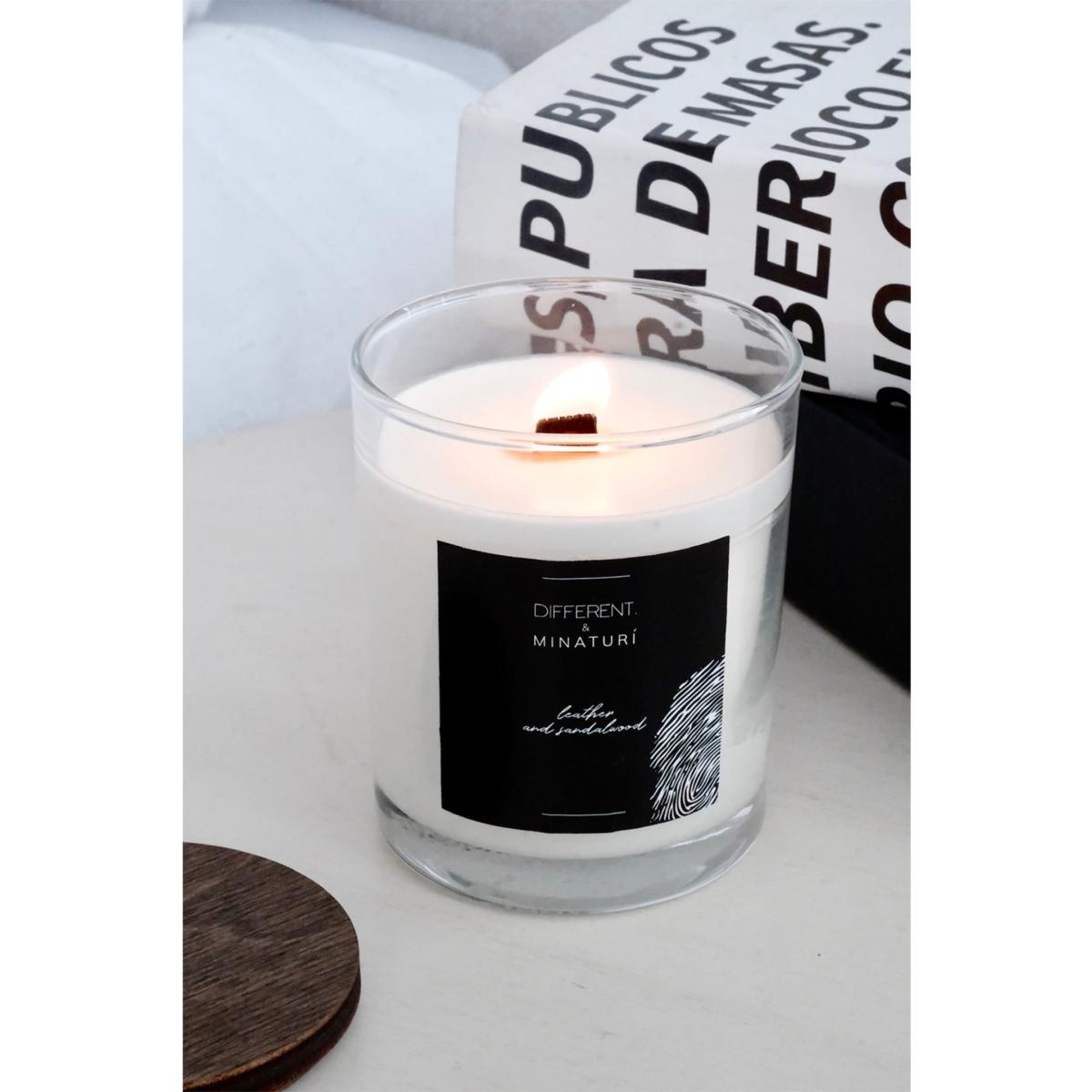 Black / White Hidden Message Candle - Leather & Sandalwood | One Size | Different. – image 4
