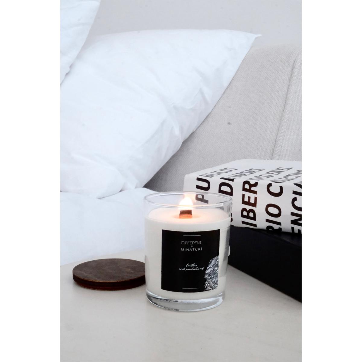 Black / White Hidden Message Candle - Leather & Sandalwood | One Size | Different. – image 7