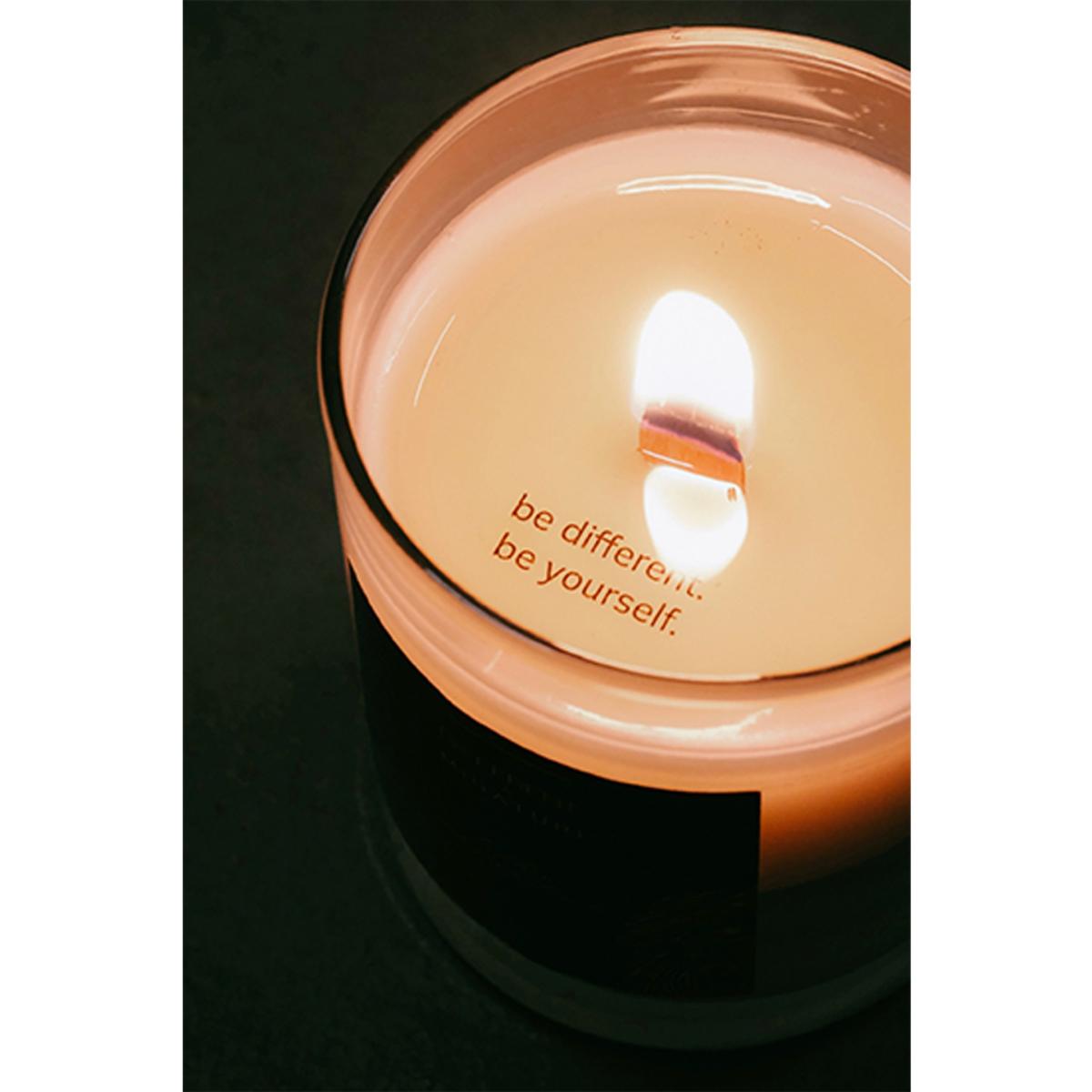 Black / White Hidden Message Candle - Leather & Sandalwood | One Size | Different. – image 8