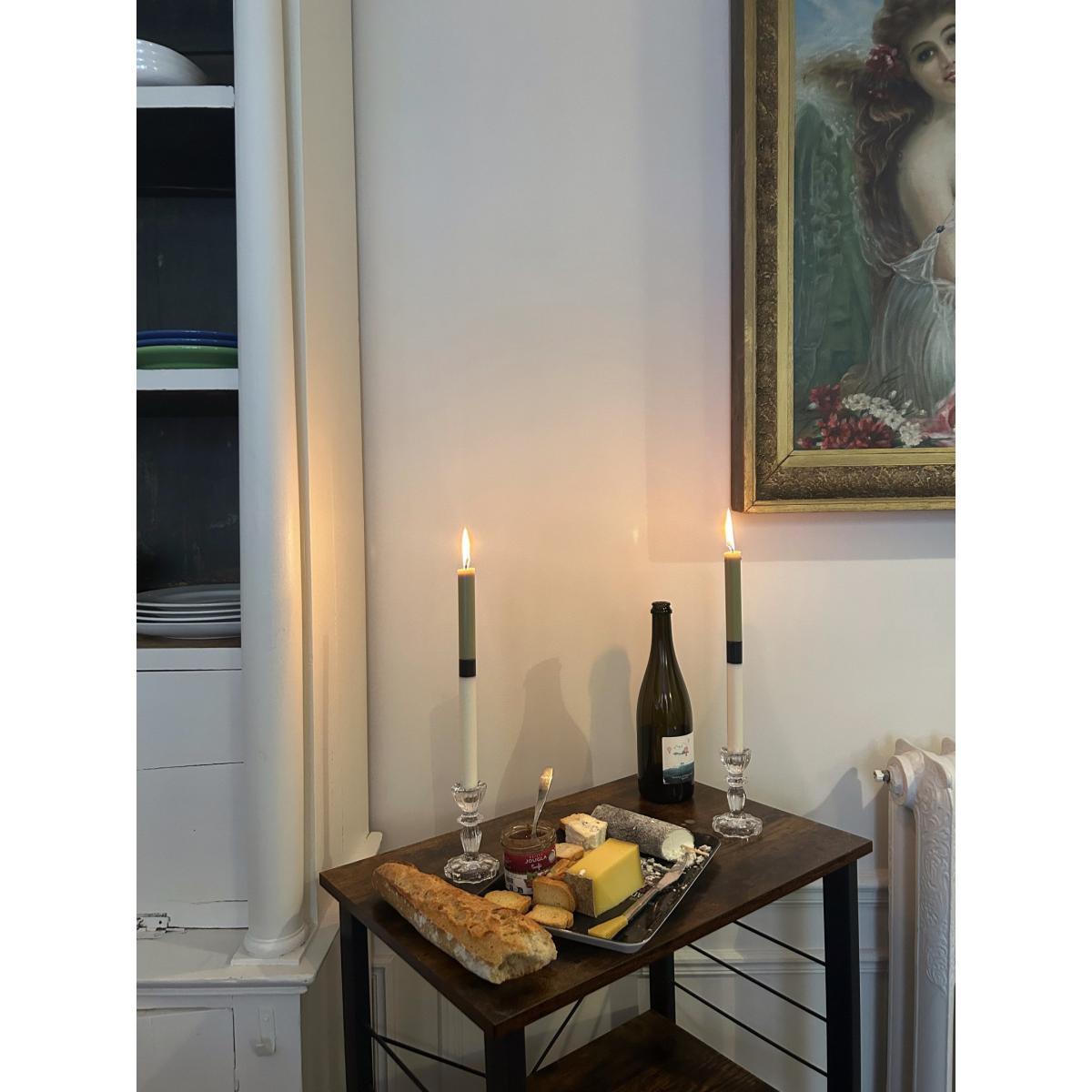 Green / Black / White Potting Shed - Dinner Taper Candle Pair | Pygmalion London – image 3
