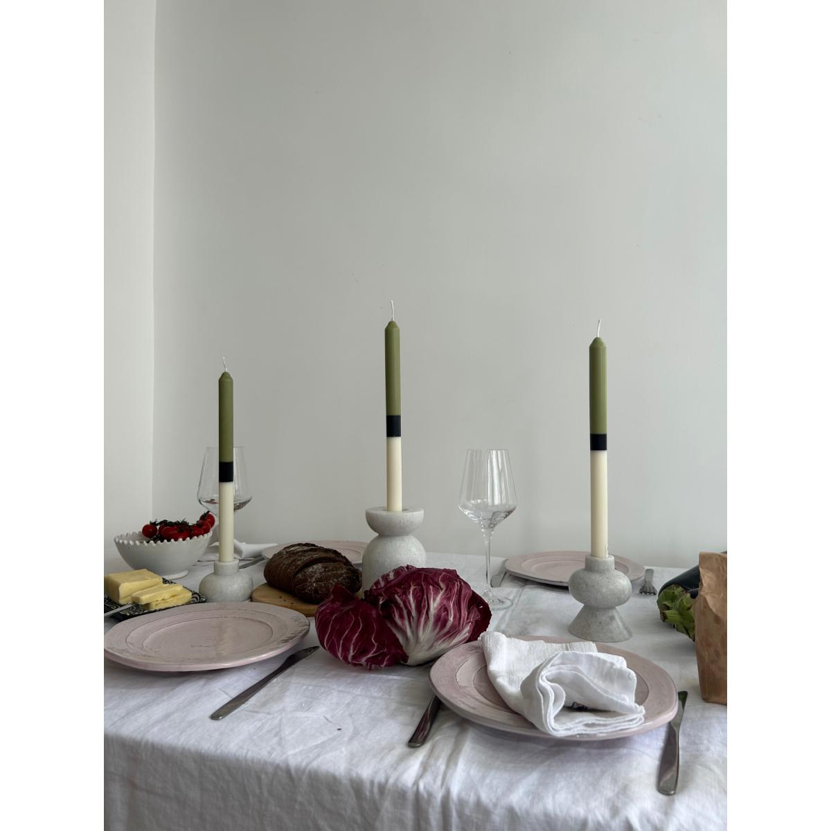 Green / Black / White Potting Shed - Dinner Taper Candle Pair | Pygmalion London – image 9