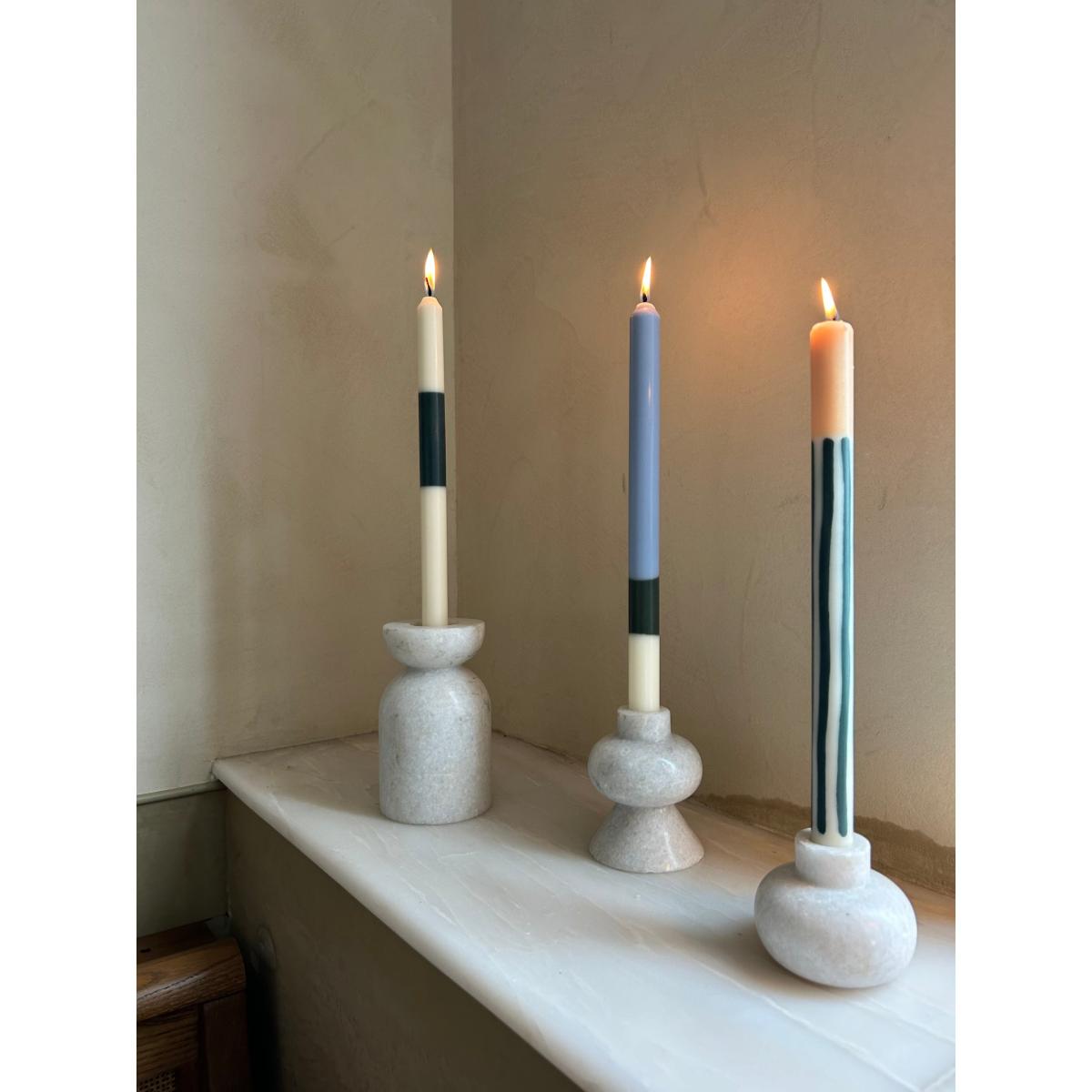 Green / Blue / White Highbury - Dinner Taper Candle Pair | Pygmalion London – image 6
