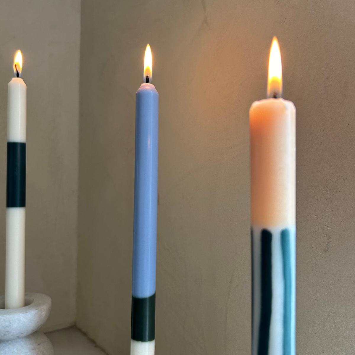 Green / Blue / White Highbury - Dinner Taper Candle Pair | Pygmalion London – image 7