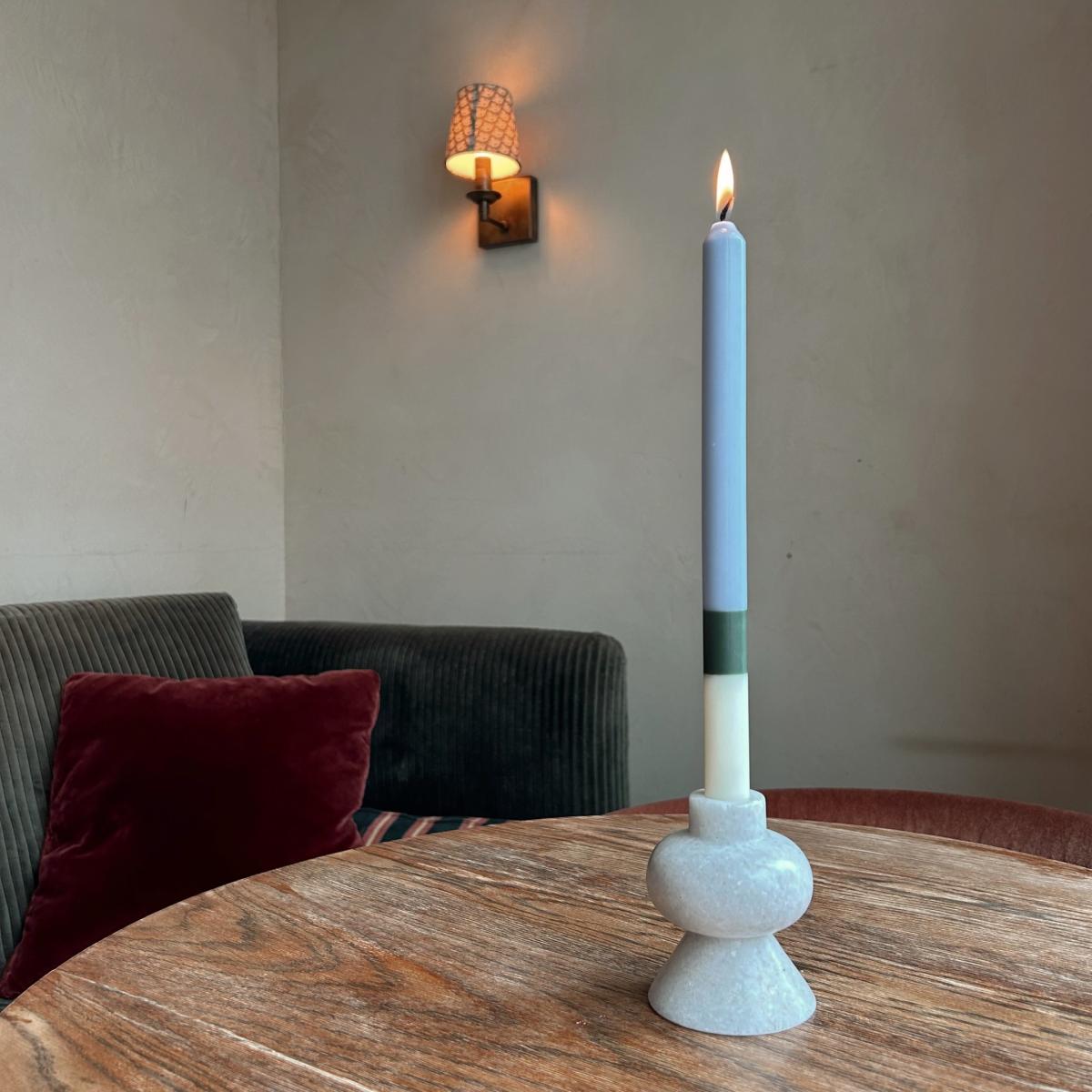 Green / Blue / White Highbury - Dinner Taper Candle Pair | Pygmalion London – image 10