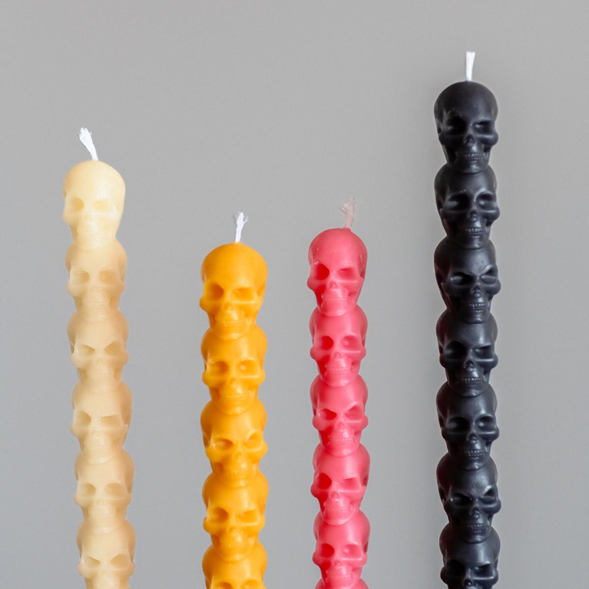 Pink / Purple Pink Skull Taper Candles Halloween | Studio Üm – image 2