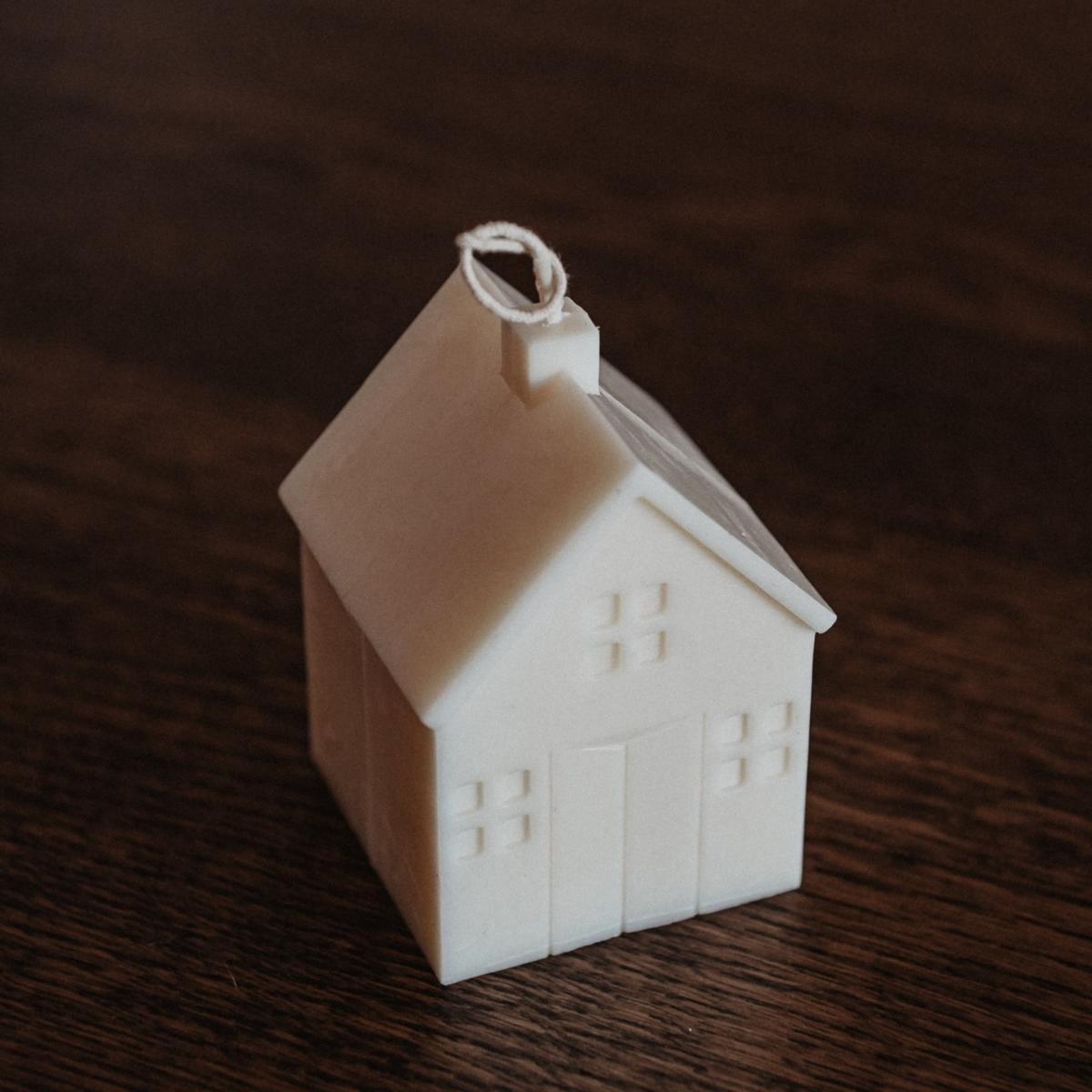 White Scandi Christmas House Candle | Studio Üm – image 3