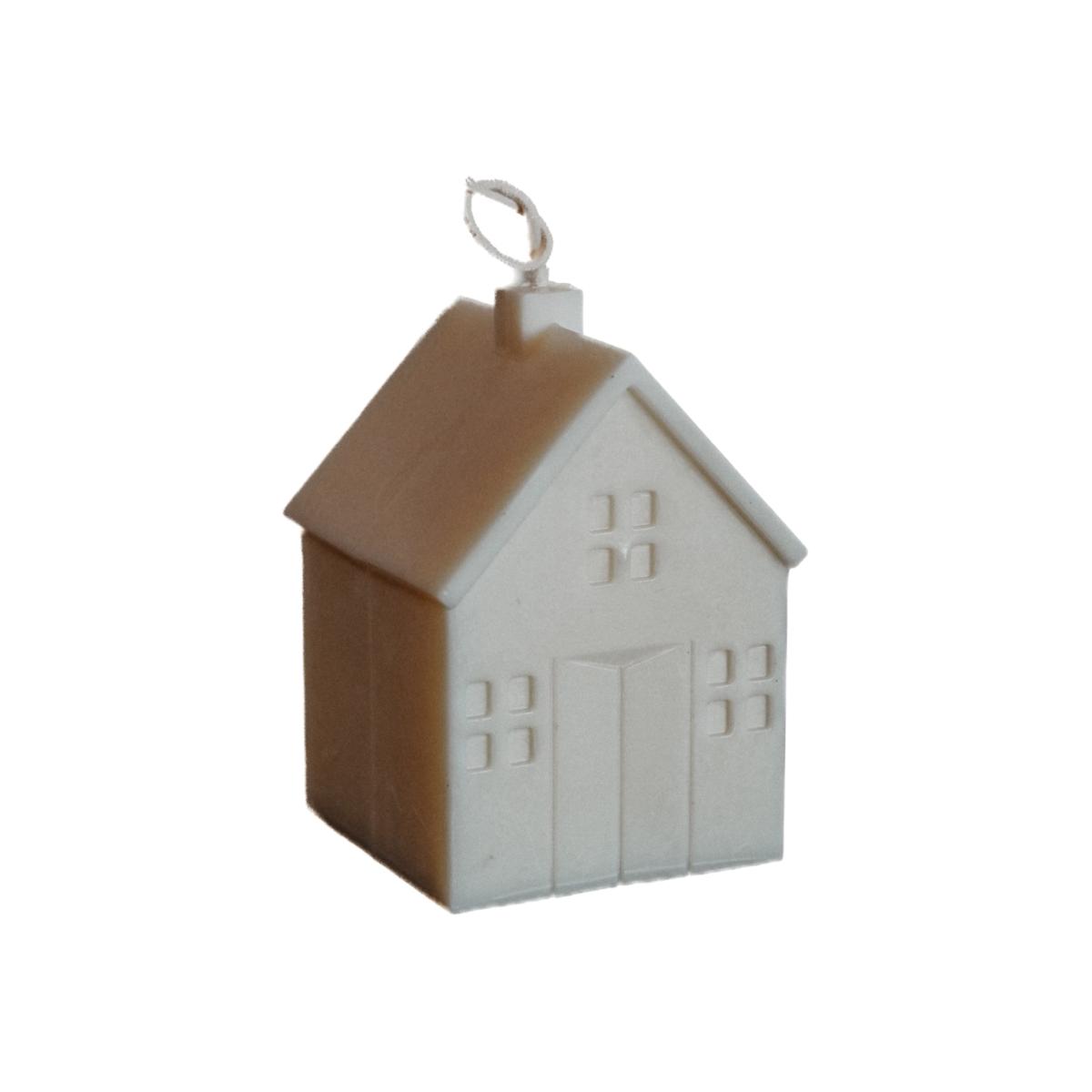 White Scandi Christmas House Candle | Studio Üm – image 1