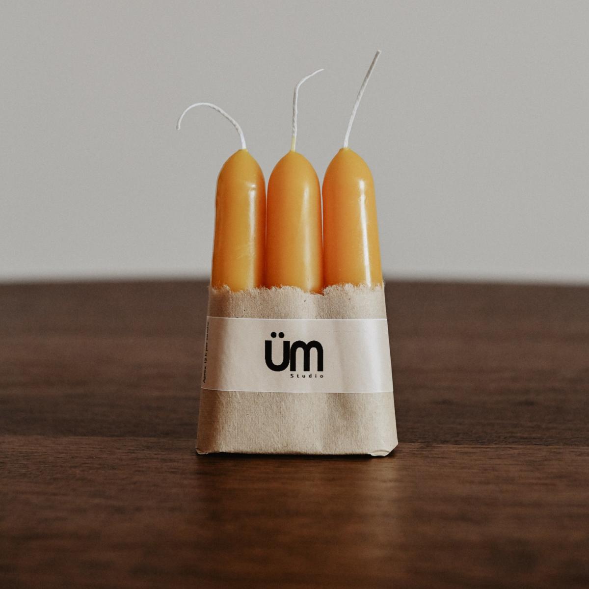 Yellow / Orange Finger Taper Candles | Studio Üm – image 2