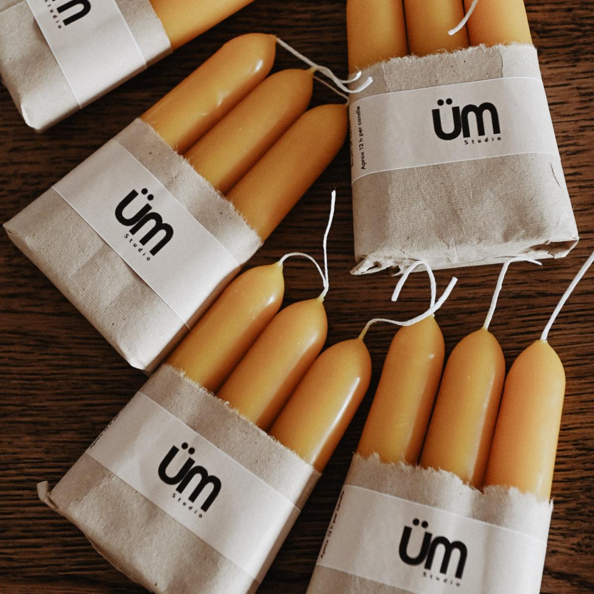 Yellow / Orange Finger Taper Candles | Studio Üm – image 3