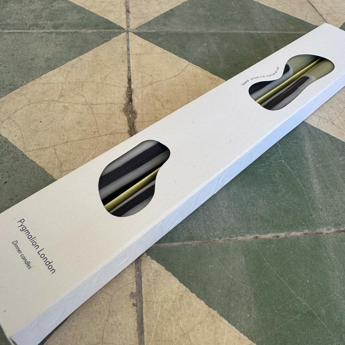 Green / White / Black Gooseberry Dinner Taper Candles - Pair | Pygmalion London – image 6