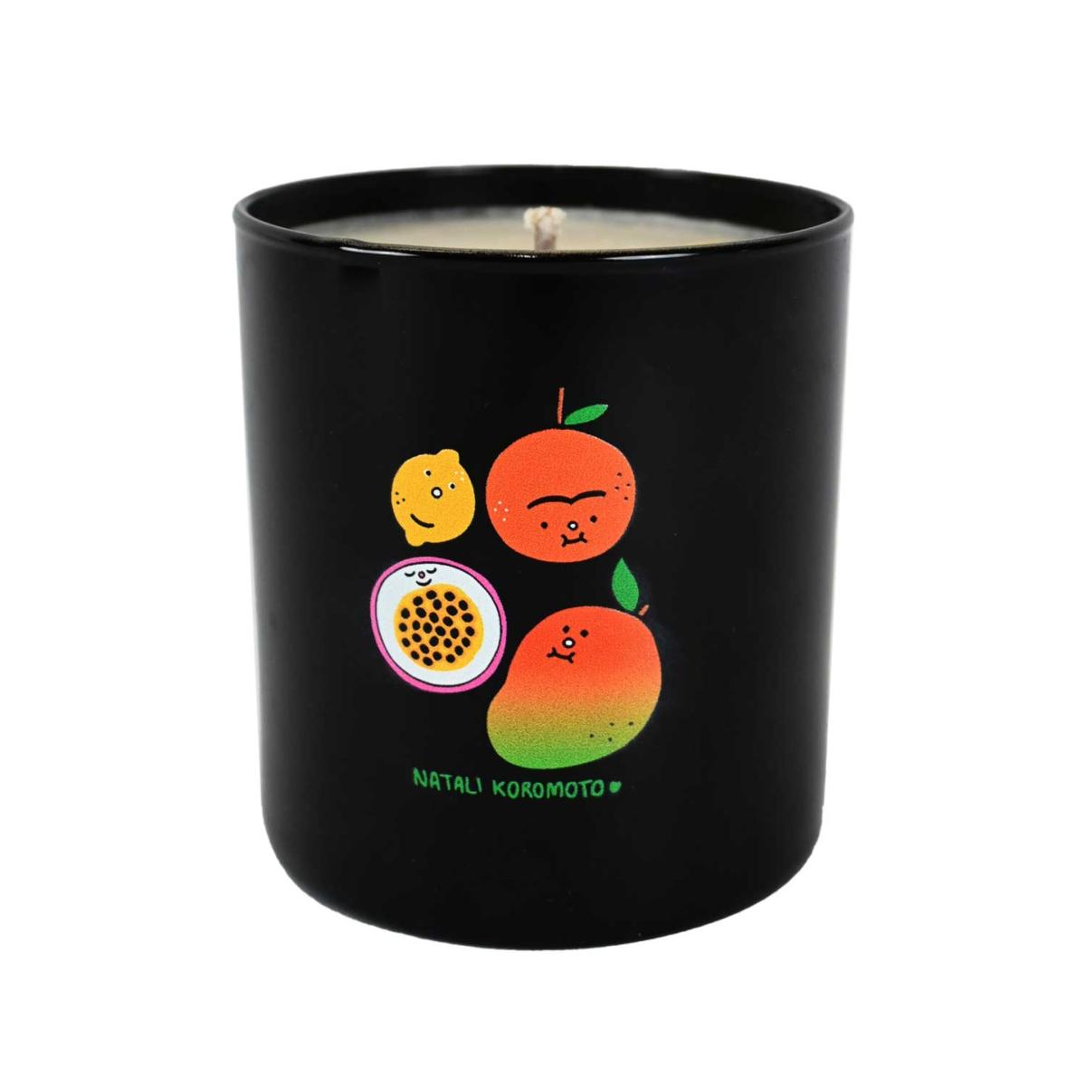 Black / Yellow / Orange Fresh Fruit Scented Soy Candle | Natali Koromoto – image 2