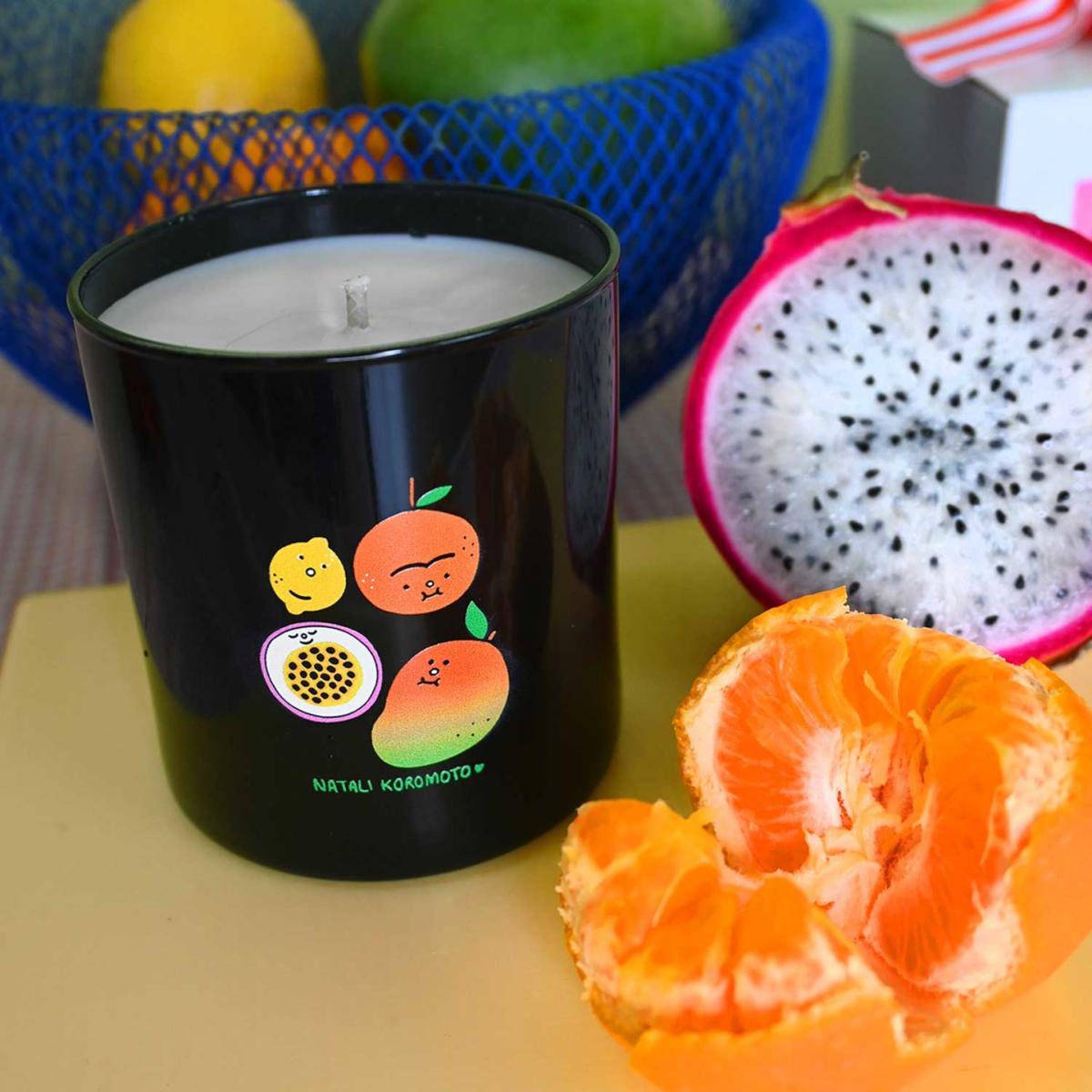 Black / Yellow / Orange Fresh Fruit Scented Soy Candle | Natali Koromoto – image 6