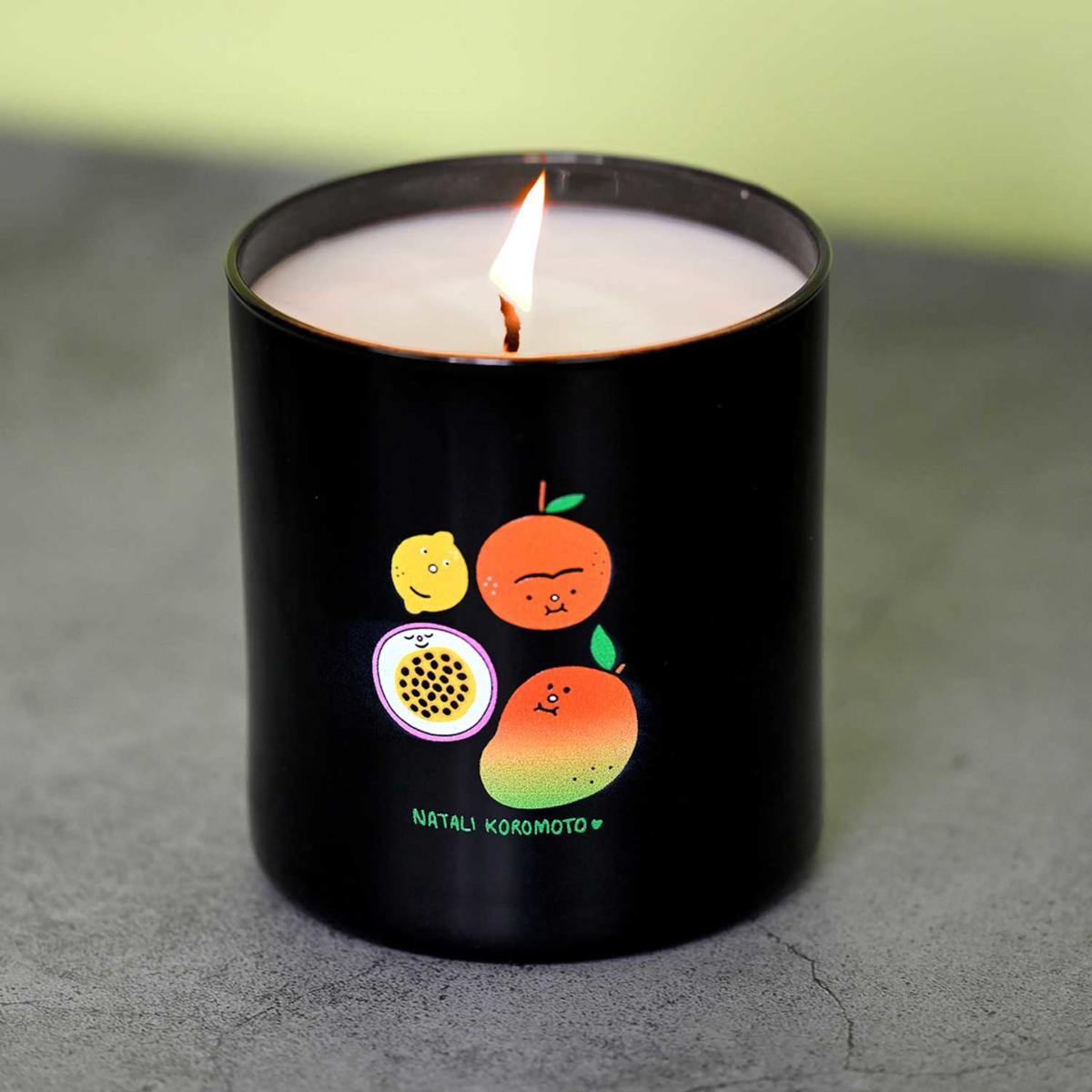 Black / Yellow / Orange Fresh Fruit Scented Soy Candle | Natali Koromoto – image 8