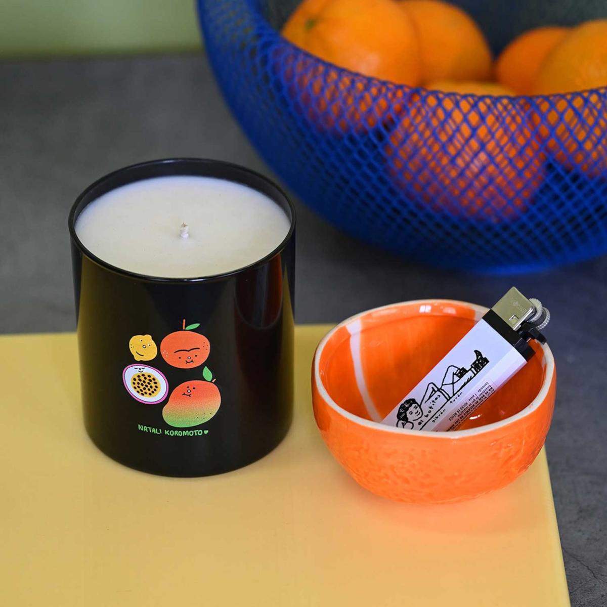 Black / Yellow / Orange Fresh Fruit Scented Soy Candle | Natali Koromoto – image 9
