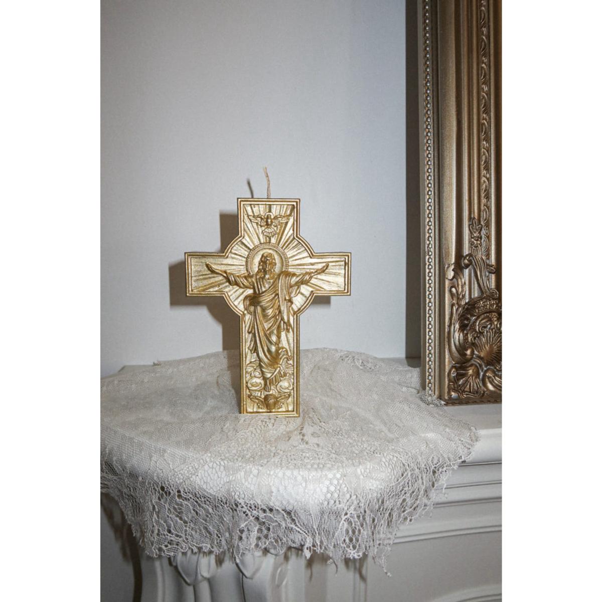 Gold Crucifix Candle | One Size | Love Ally – image 4