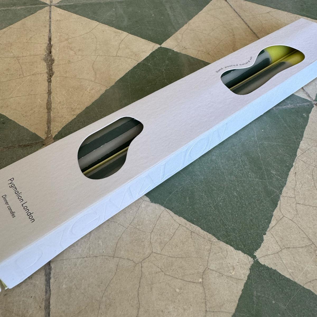 White / Green / Yellow Bergamot - Dinner Taper Candle Pair | Pygmalion London – image 4