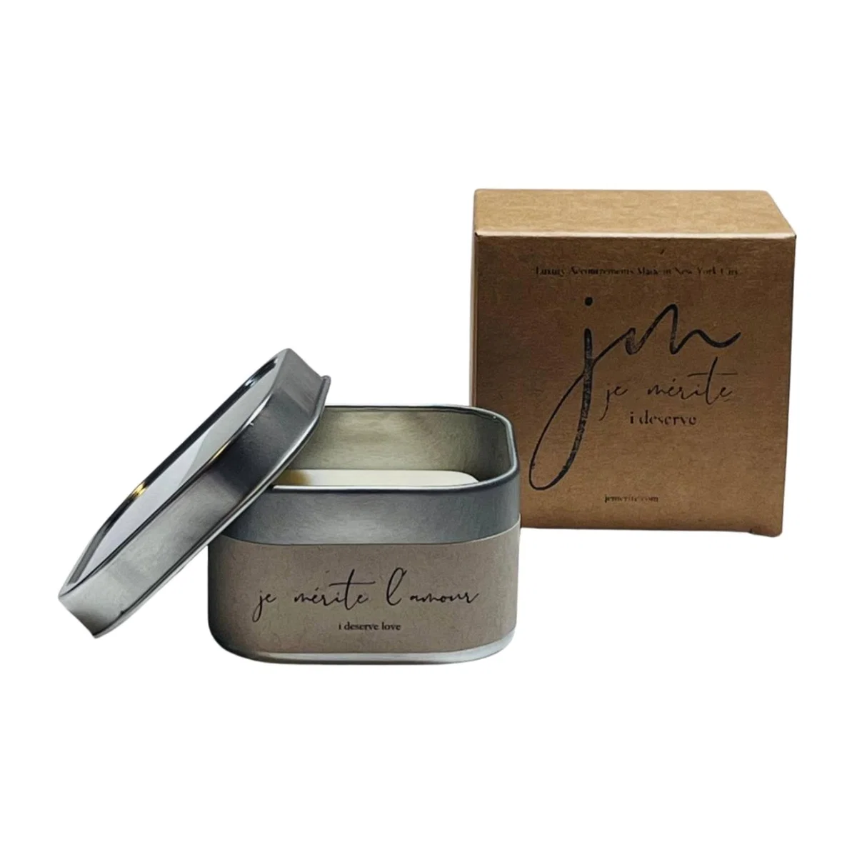 White Je Mérite L'amour, I Deserve Love Affirmation Wax Melt | One Size | Je Mérite (I Deserve) – image 1