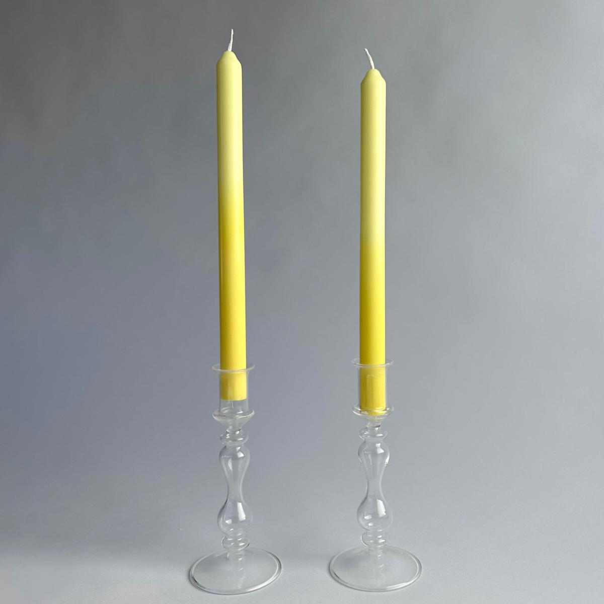 Yellow / Orange Sunshine - Dinner Taper Candle Pair | Pygmalion London – image 2