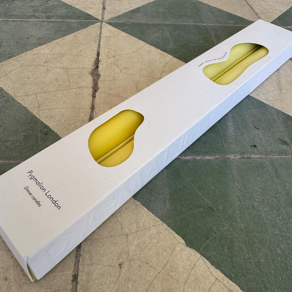 Yellow / Orange Sunshine - Dinner Taper Candle Pair | Pygmalion London – image 3
