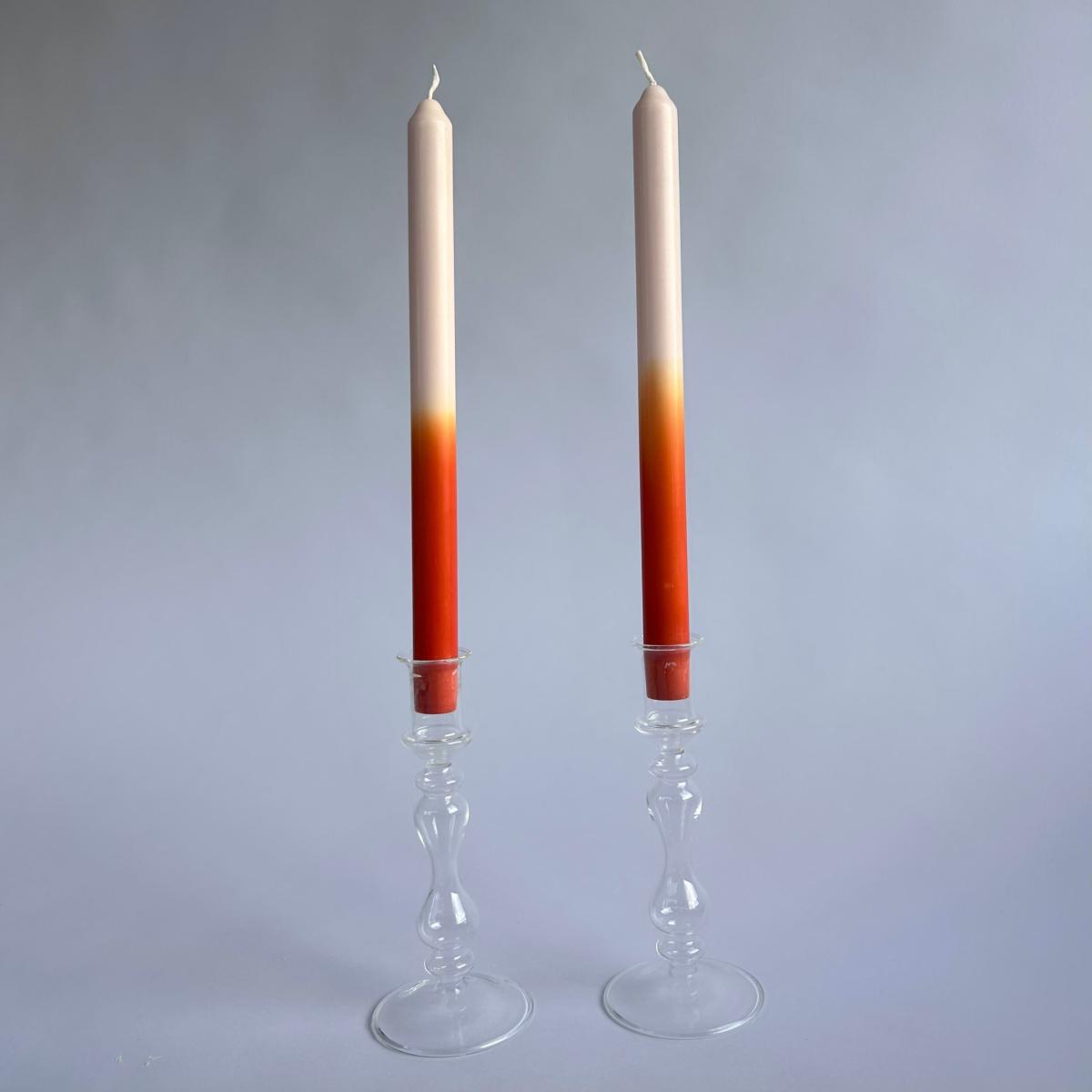 Yellow / Orange / White Marrakech - Dinner Taper Candle Pair | Pygmalion London – image 2