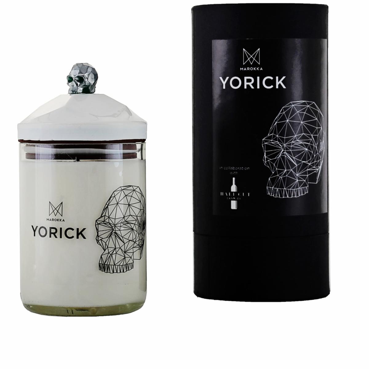 Black Handmade Natural Wax Candle - Matching Lid Featuring A Nickel Pewter Skull Charm Yorick | Marokka Design – image 3