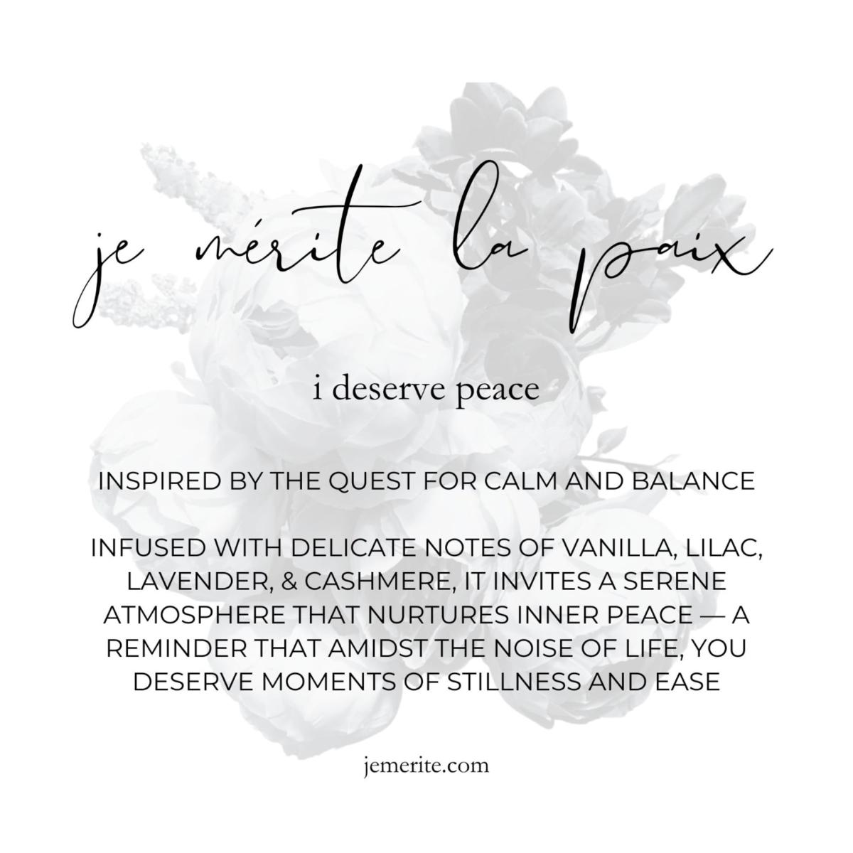 White Je Mérite La Paix, I Deserve Peace Affirmation Wax Melt | One Size | Je Mérite (I Deserve) – image 2