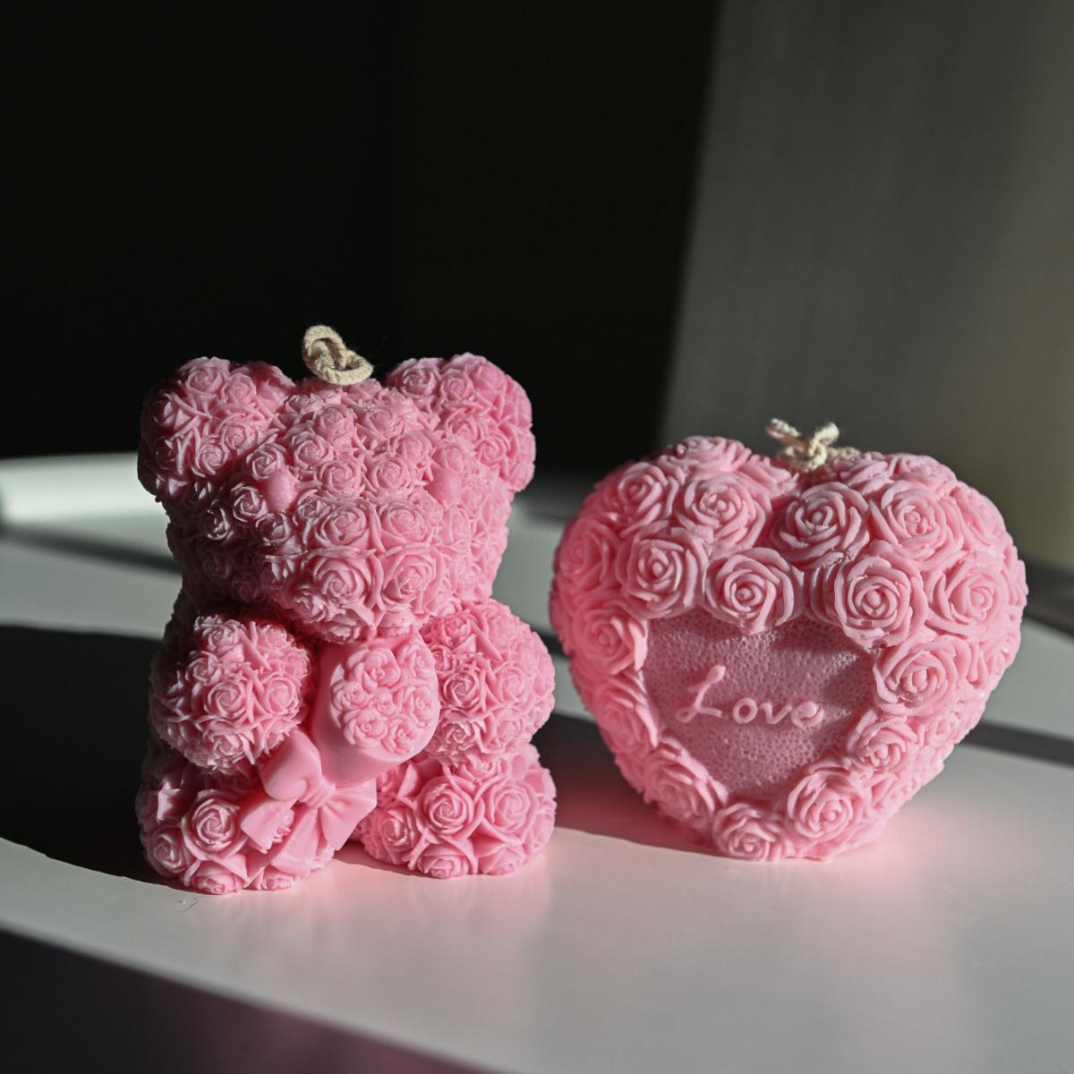 Pink / Purple Pink Blossom Heart Candle | Studio Üm – image 2