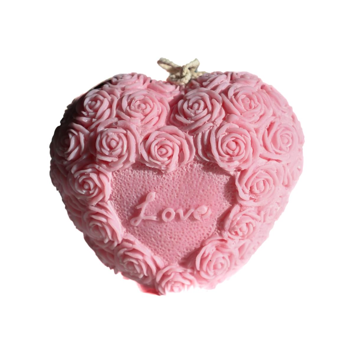 Pink / Purple Pink Blossom Heart Candle | Studio Üm – image 1