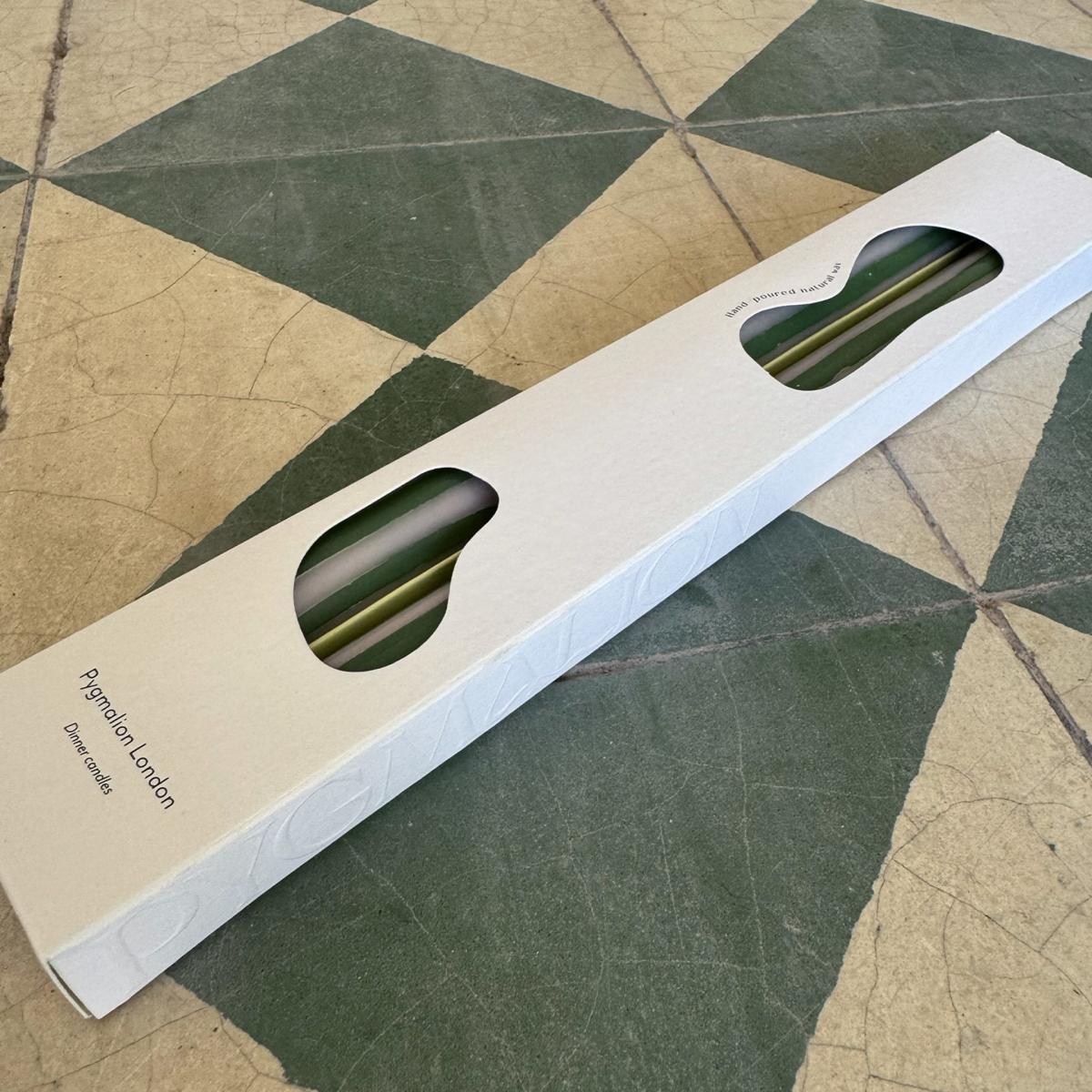 Green / White Wimbledon Dinner Candles | Pygmalion London – image 7