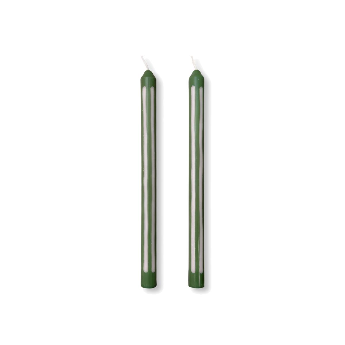 Green / White Wimbledon Dinner Candles | Pygmalion London – image 1