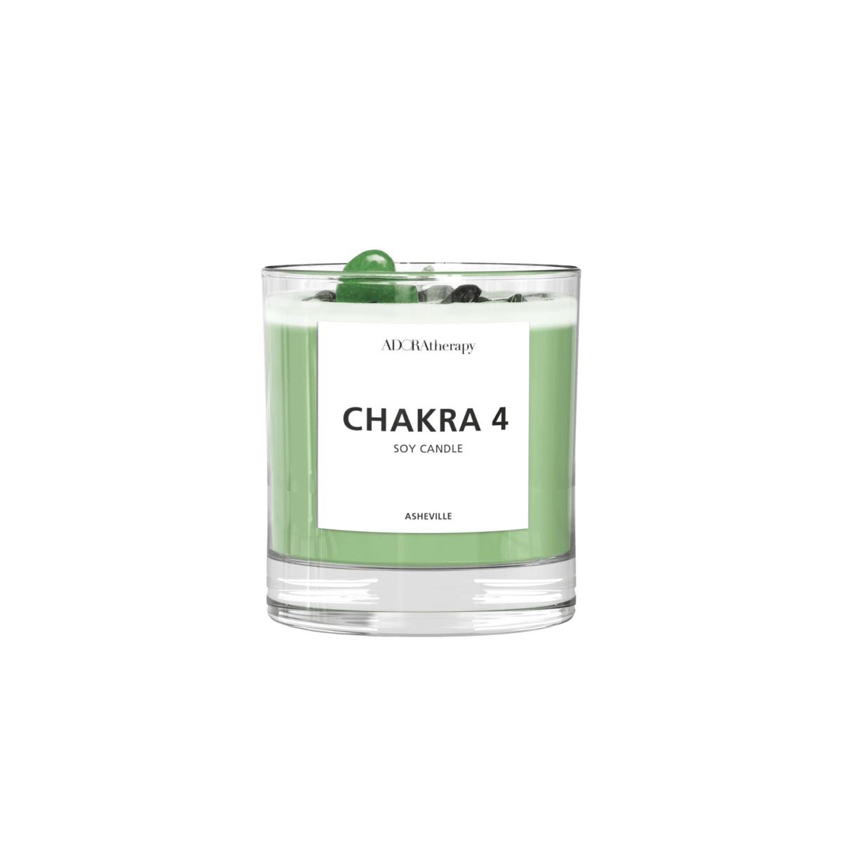 Green Chakra Four Soy Candle With Aventurine Gemstones | Adoratherapy – image 4