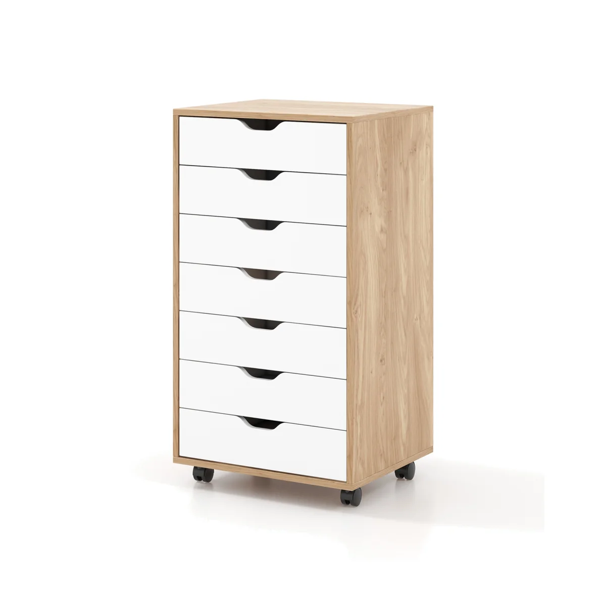 7 Drawer Mobile Lateral Filing Cabinet - Brown – image 1