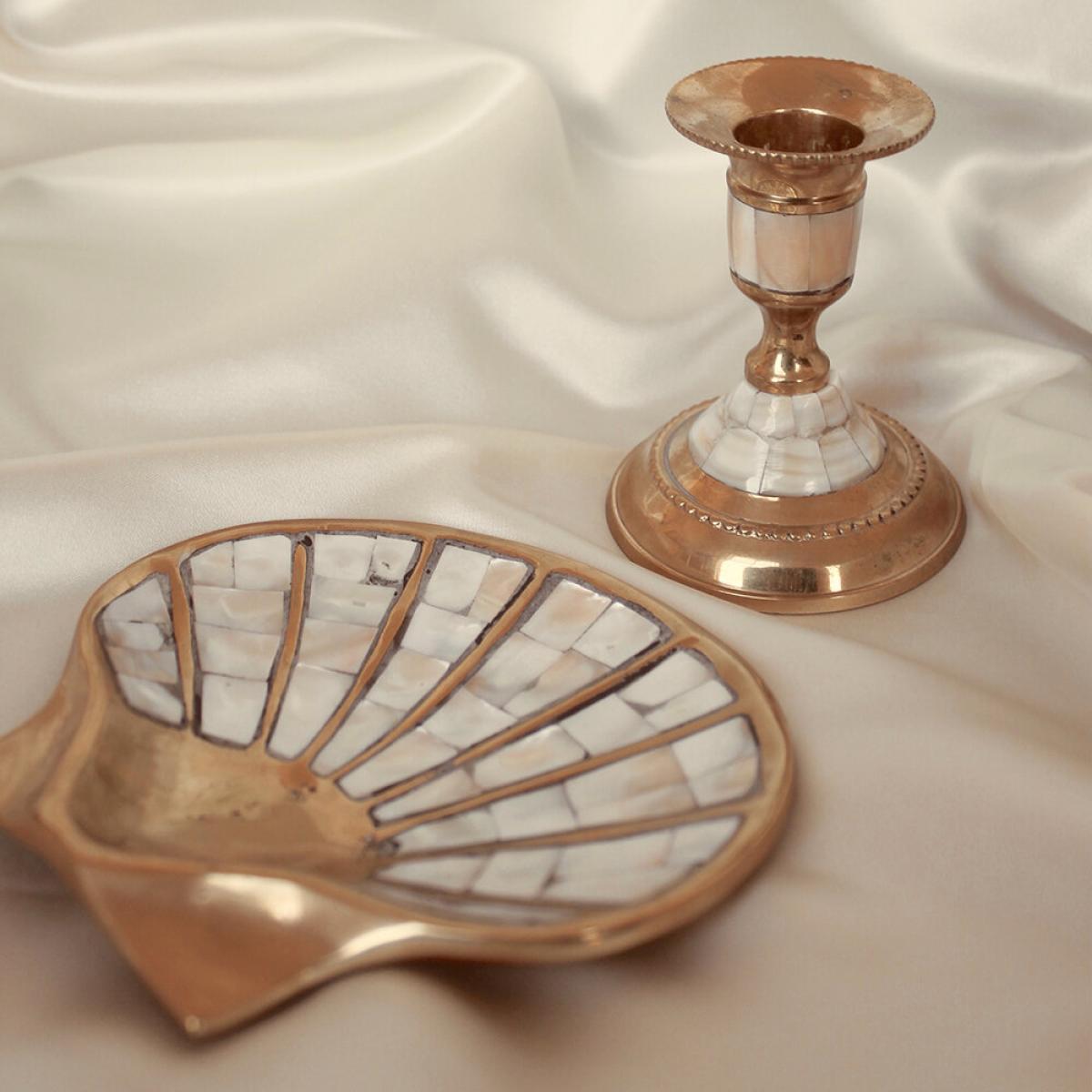 À la - Mother of Pearl Bowl and Candle Holder – image 2